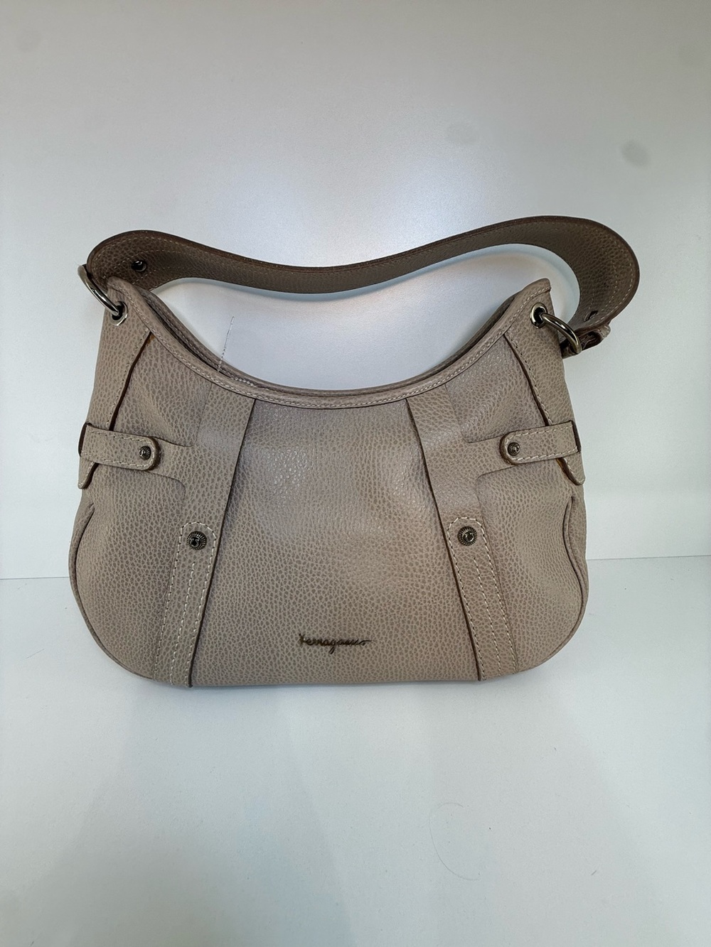 Salvatore Ferragamo Curved HOBO Shoulder Designer Bag